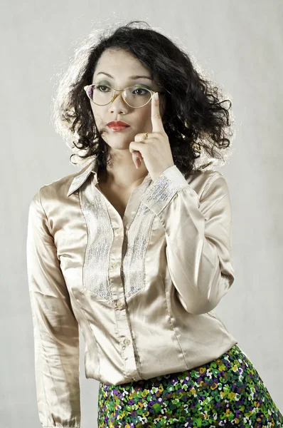 Kvinne med gamle briller 5 . – stockfoto